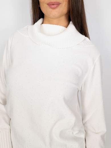 Maglia Donna Elegante Pullover Glitterato A Maniche Lunghe