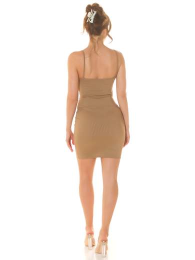 KOUCLA Mini abito aderente con spalline sottili in tessuto a costine 0000K14257