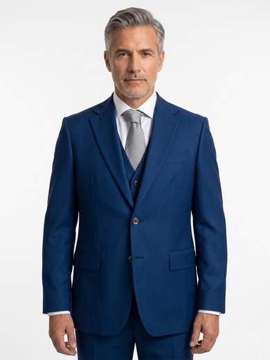 Men's 3-Piece Light Blue Suit in Super 120's Zignone Wool ELE10050-D6