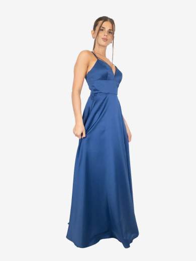 Abito lungo da cerimonia con spacco e stola – Eleganza minimal