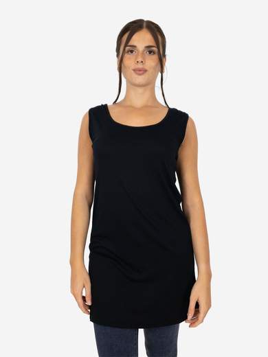 Women's long curvy basic tank top in stretch viscose – One size