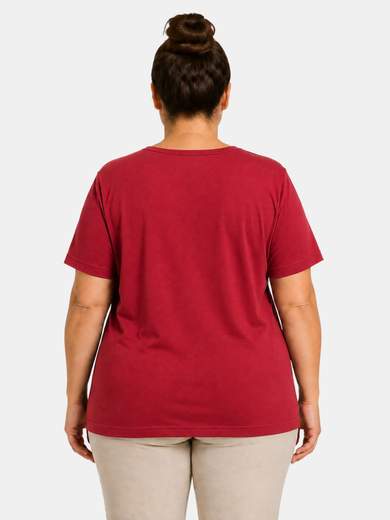 Perlarara Curvy Cotton T-Shirt with Front Print