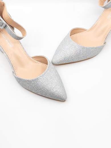 Décolleté Argento Glitter da Cerimonia Tacco 6 cm