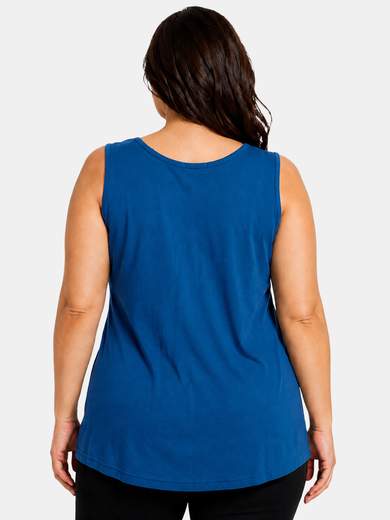 Canotta Curvy in Cotone con Stampa Glitter