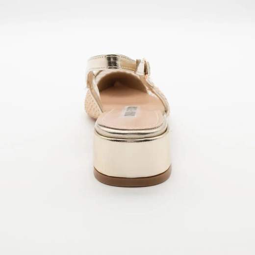Chiara Foscari Slingback Donna Oro con Rete Brillante e Tacco Basso 3,5 cm A31-3121-ORO