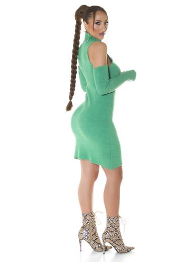 KOUCLA Abito Sexy in Maglia Fine con Guanti e Collo Alto 0000PU6812