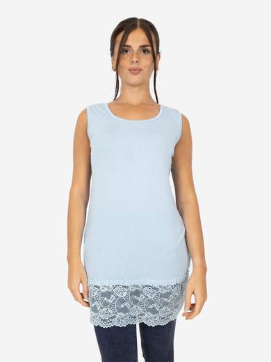 Canotta Lunga Curvy con Pizzo per Donna – Morbida e Comoda