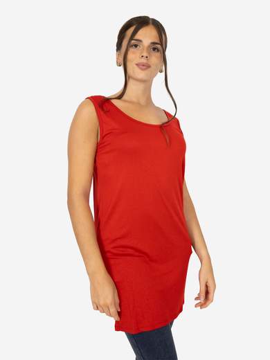 STRABELLO Women's long curvy tank top in stretch viscose – Basic model CAN-08