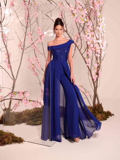 Bianca Brandi Tuta elegante da cerimonia con gonna in chiffon e pantalone 29592