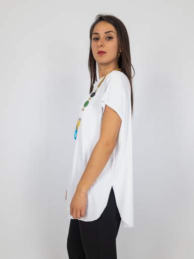 BLUE JOINT T-shirt Donna In Viscosa Basic Oversize Mezze Maniche