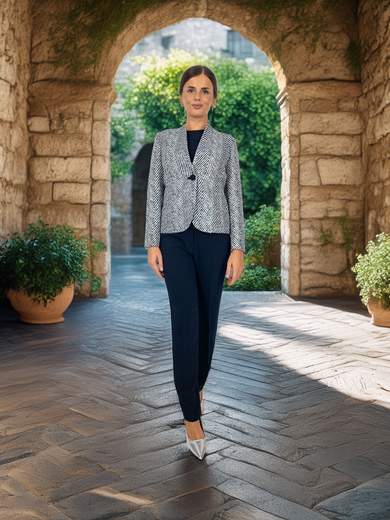 Peg Moda Tailleur Donna Elegante da Cerimonia con Giacca, Blusa e Pantalone Classico 401-97-27