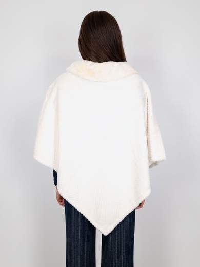 Poncho Donna Invernale Elegante in Pelliccia Sintetica