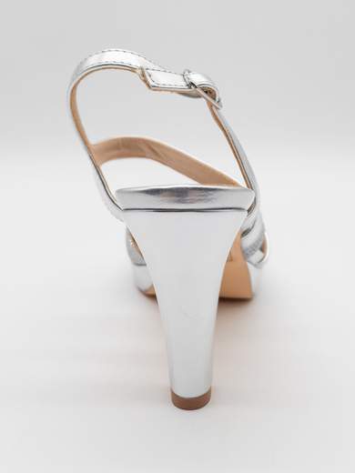 Silver ceremony sandals with 10 cm heel