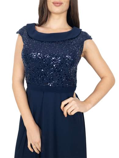 Tuta Elegante da Cerimonia con Corpetto in Paillettes e Pantalone Doppio