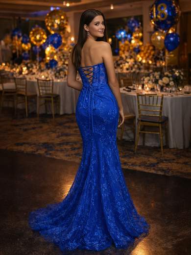 STRABELLO CERIMONIA Abito Lungo a Sirena per Festa 18 Anni con Corpetto Rigido 7067F