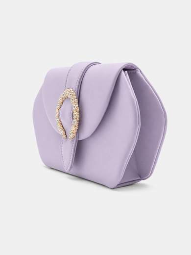 Elegant Lilac Ceremony Clutch Bag with Jewel Buckle