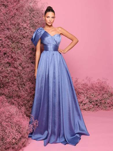 BIANCA BRANDI Abito lungo da cerimonia monospalla con stola 29236