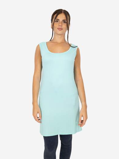 Women's long curvy basic tank top in stretch viscose – One size