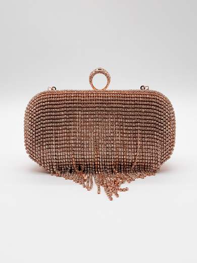 Pochette Gioiello Bronzo da Cerimonia con Strass e Frange 3604-BRONZO