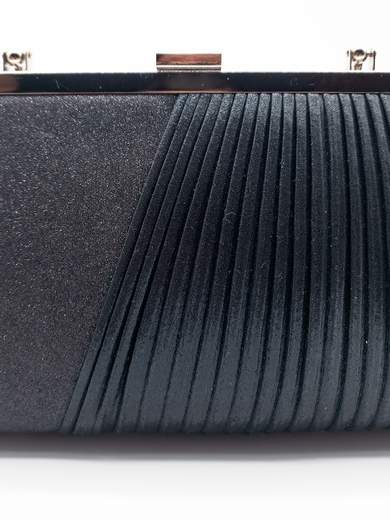 MICHELLE MOON Elegant Black Glitter & Pleated Clutch xx3470-nero