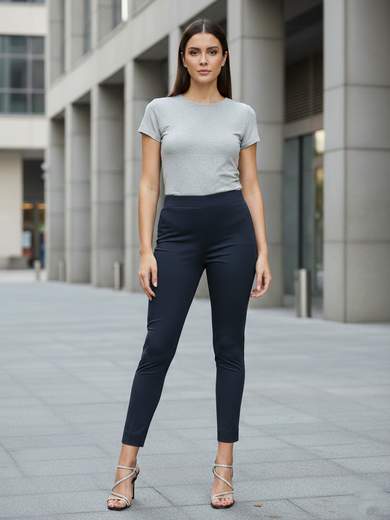 PERLA Pantaloni Donna Estivi Elasticizzati Slim Fit con Elastico in Vita Made in Italy ILARIA-EST