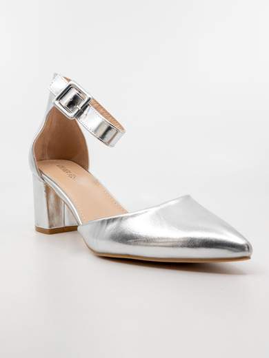 Décolleté Eleganti Argento con Cinturino e Tacco 6 cm