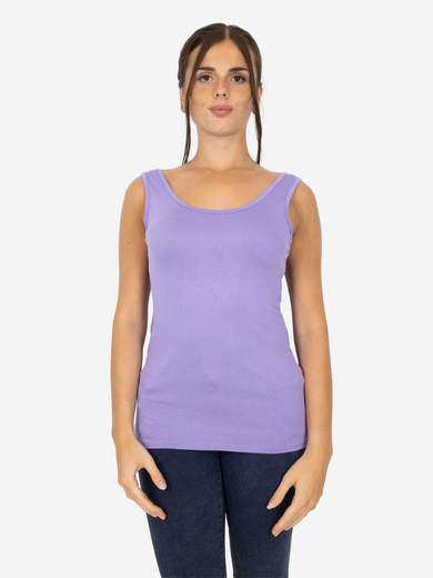 Slim Fit Women’s Tank Top with Wide Straps in Stretch Viscose
