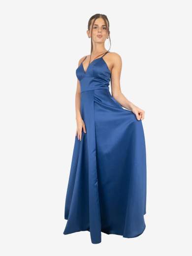 Abito lungo da cerimonia con spacco e stola – Eleganza minimal