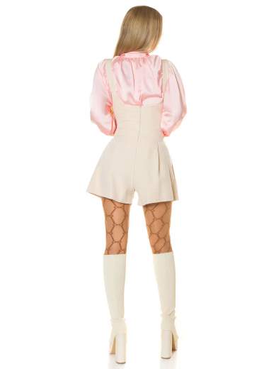 KOUCLA Camicetta Sexy in Raso con Fiocco - Maniche Lunghe Eleganti 0000LT51261