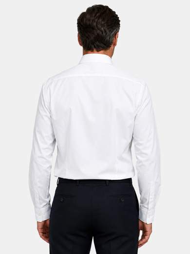 Camicia Uomo Elegante Bianca Cotone con Bottoni Nascosti