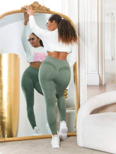 KOUCLA Leggings Modellanti a Vita Alta con Scrunch 0000HL-1367