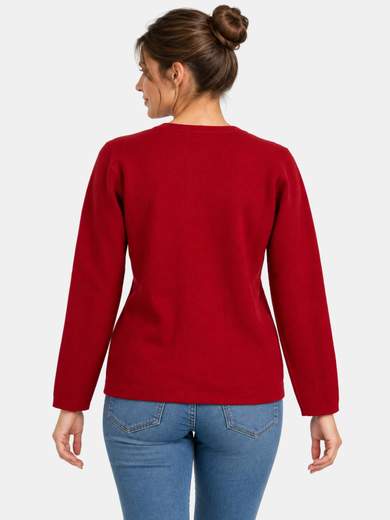 Maglia a girocollo finto twin set con strass