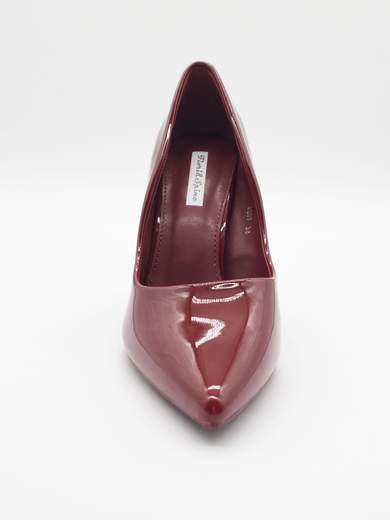 Scarpe décolleté rubino lucide con tacco stiletto