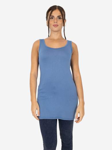 STRABELLO Canotta Donna Slim Fit Lunga in Viscosa – Modello Basic CAN-09