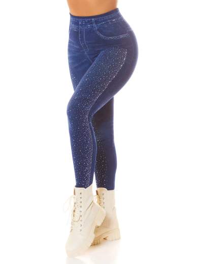 KOUCLA Jeggings Push-Up Vita Alta con Glitter 0000HL-890