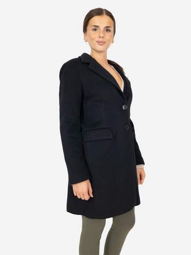 CARMEN Cappotto donna nero monopetto elegante Made in Italy DNI2401