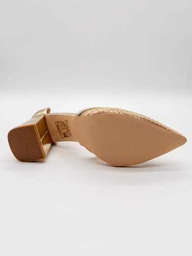 Décolleté da cerimonia oro tacco 7 cm