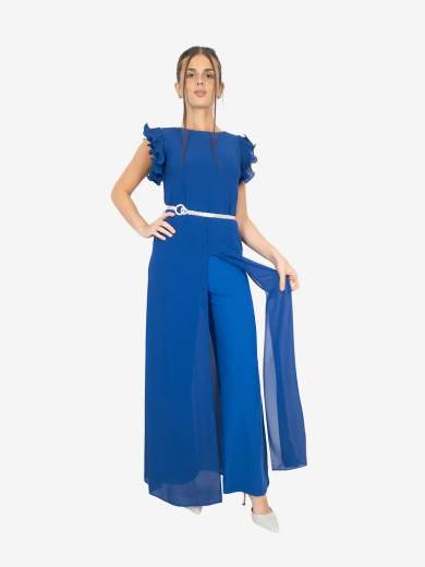 Jumpsuit Elegante Cerimonia Donna con Cintura Strass