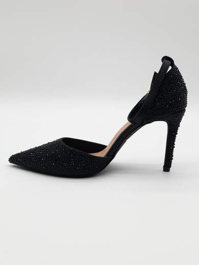 Chiara Foscari Décolleté da cerimonia nera con micro-cristalli, design d'orsay e tacco 9 cm A71-819-NERO