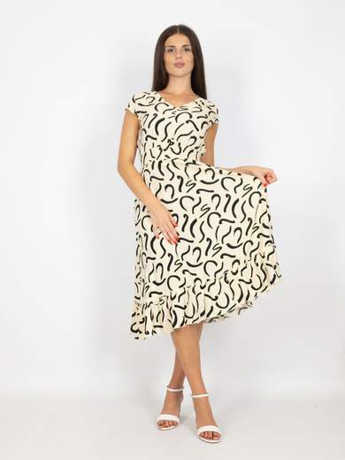 Vestito Donna Estivo Da Giorno Femminile Svasato Longuette Casual