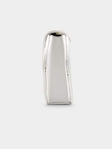 Elegant White Evening Handbag with Jewel Buckle