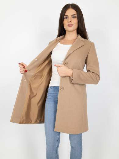 Cappotto Donna Sciancrato Elegante In Panno Caldo Slim Fit