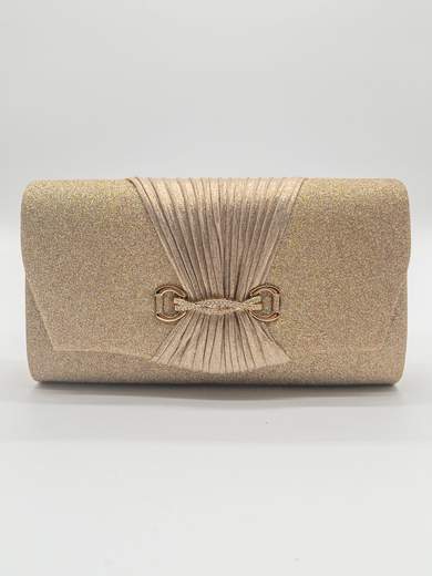 Pochette da Cerimonia Oro Glitterata con Catena Rimovibile – Elegante e Compatta