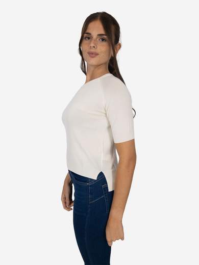 Kesy Women's slim fit crew neck top with side slits OL_11754
