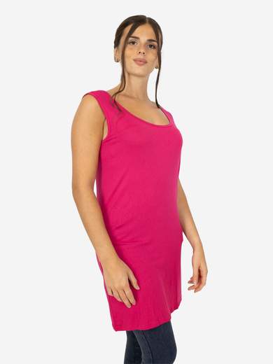 STRABELLO Women's long curvy tank top in stretch viscose – Basic model CAN-08