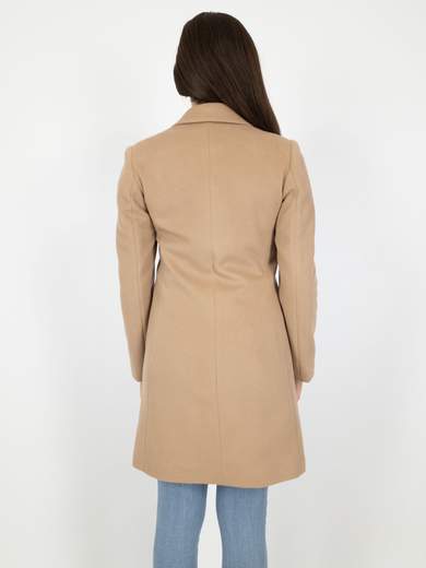 Cappotto Donna Sciancrato Elegante In Panno Caldo Slim Fit