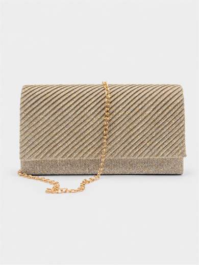 Pochette Oro Glitterata da Cerimonia con Catenella XX3480-ORO