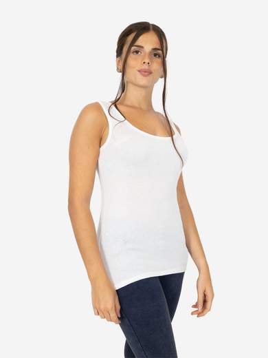 Slim Fit Women’s Tank Top with Wide Straps in Stretch Viscose