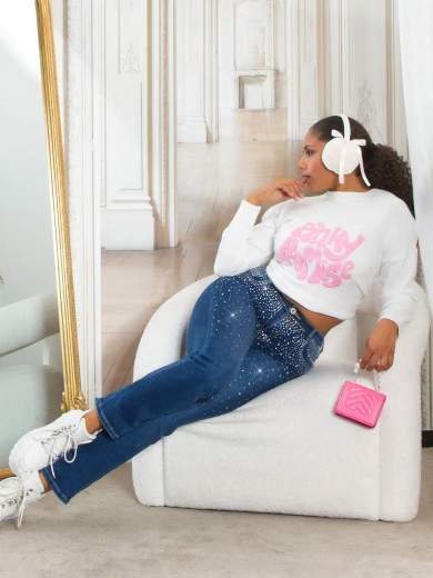 Sexy Musthave Statement Bootcut Jeans con glitter