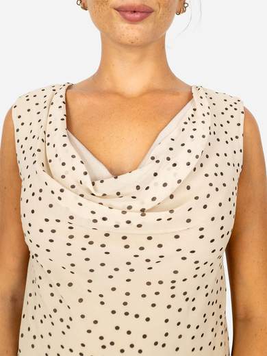 Bucle Top sotto giacca a pois in viscosa e georgette slim fit T6056T39F78